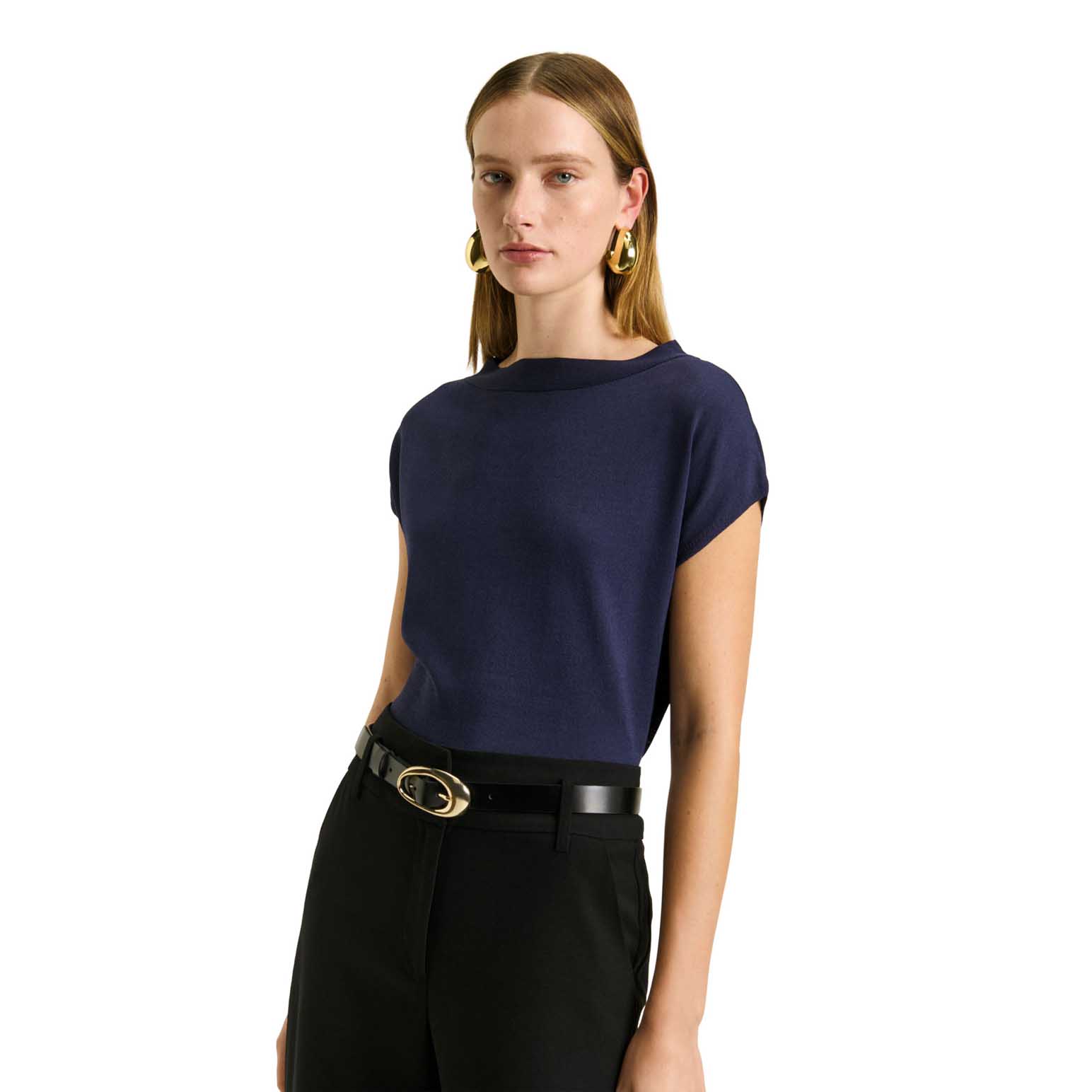 Veronika Maine Slash Neck Cap Sleeve Knit